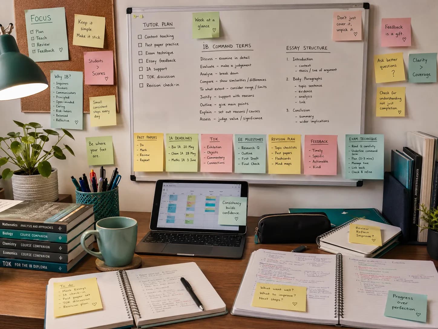 An IB Economics tutor planning recurring paper practice sessions and concept review lessons