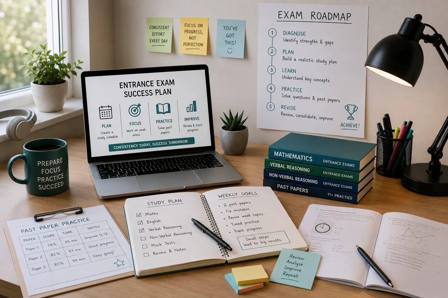 A tutor planning a GCSE revision schedule with a homeschooling family